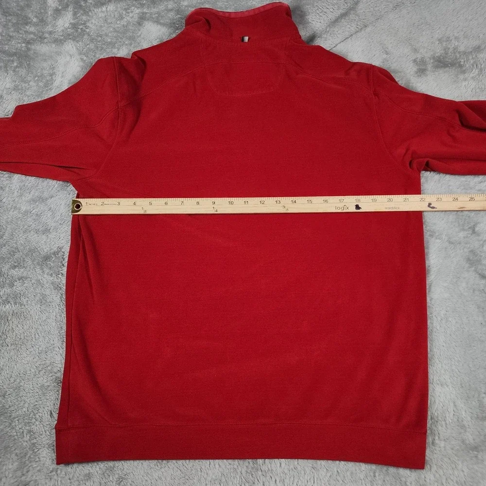 Tommy Bahama Sweater Mens Extra Large Red Paradise Tech Half Zip Stretch Marlin‎